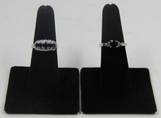 Appraisal: JEWELRY Diamond and Sapphire Ring Grouping Includes an kt white