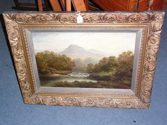 Appraisal: TH CENTURY SCHOOLWaterfall in a landscape possibly signed Shepherd lower