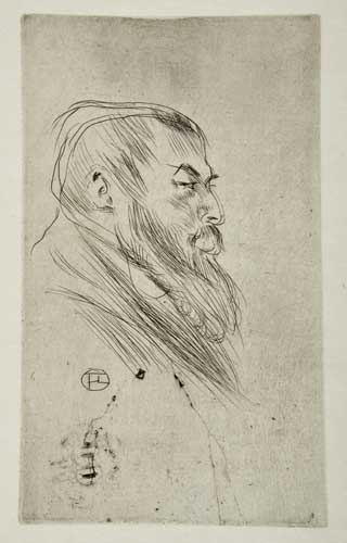 Appraisal: HENRI TOULOUSE-LAUTREC Two drypoints L'Explorateur Jean-Joseph Vicomte de Brettes x