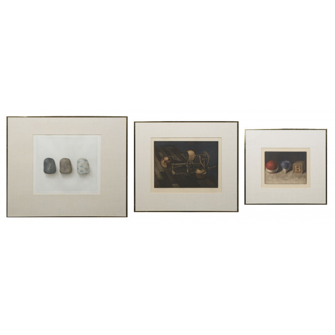 Appraisal: Group of Three Mezzotints Kyu Baik Hwang Korean - Three