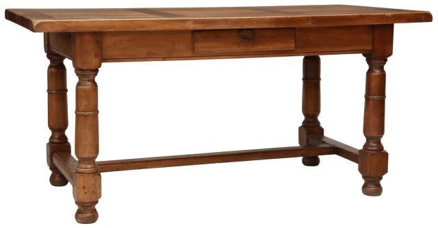 Appraisal: French Provincial walnut farmhouse table early th c thick tabletop