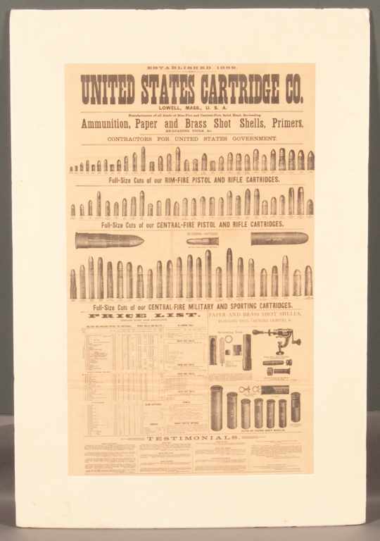 Appraisal: Vintage advertising display poster for the United States Cartridge Co