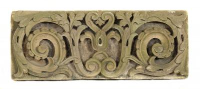 Appraisal: A PAIR OF VICTORIAN CARVED STONE ARCHITECTURAL TABLETS of oblong