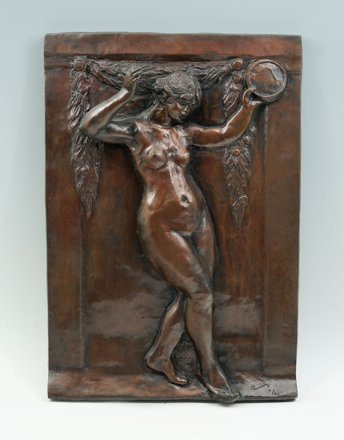 Appraisal: BRONZE PLAQUE AFTER RENOIR ''DANCER WITH TAMBOURINE I'' Published by