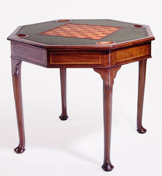 Appraisal: A George III style mahogany games table The top inlaid