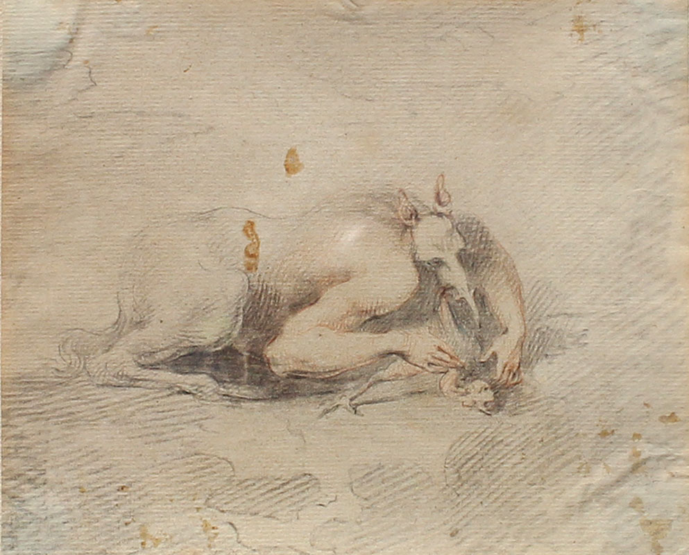 Appraisal: GOYA Francisco Spanish - ''Grotesque Figure'' Pencil Study '' x