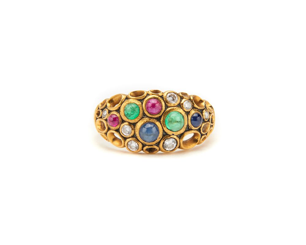 Appraisal: ALEX SEPKUS K Gold Diamond and Gemset Ring ALEX SEPKUS