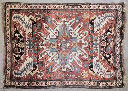 Appraisal: An Antique Caucasian rug woven in primary colours with star