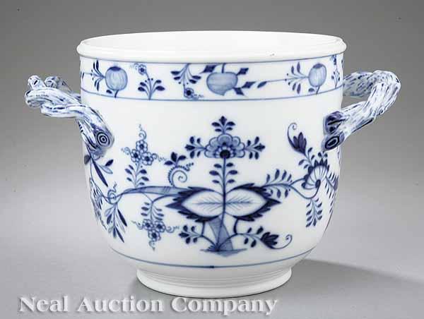 Appraisal: Two Meissen Blue and White Porcelain Jardini res in the