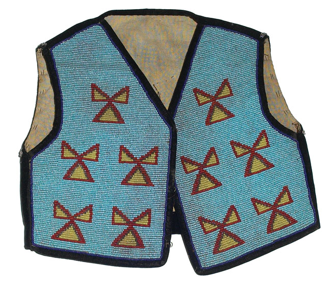 Appraisal: Plains Indian child rsquo s vest colorful beaded geometric design