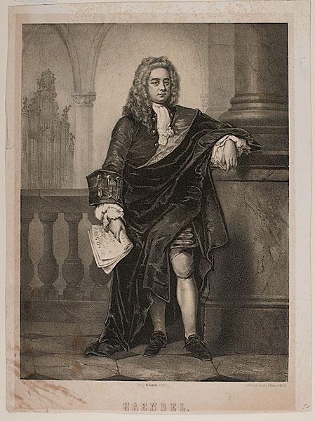 Appraisal: GEORGE FRIDERICH HANDEL ENGRAVING Engraving on laid paper lithographed by