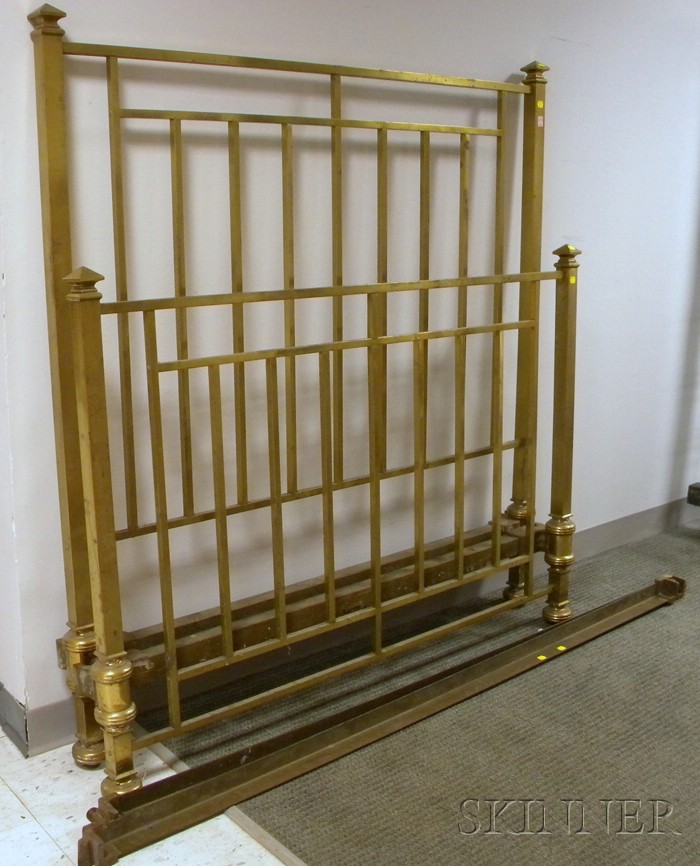 Appraisal: Whitcomb Metallic Bedstead Co Brass Spindle Bed with rails ht