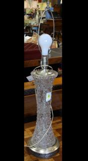 Appraisal: Victorian cut crystal vase mounted as table lamp Victorian cut