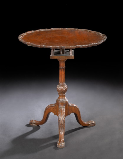 Appraisal: George III Mahogany Tripod Table partially composed of antique elements