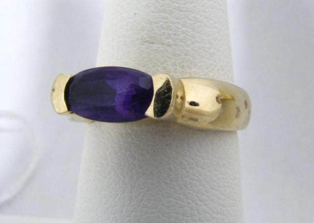 Appraisal: k white gold oval shaped amethyst ring by Nancy B