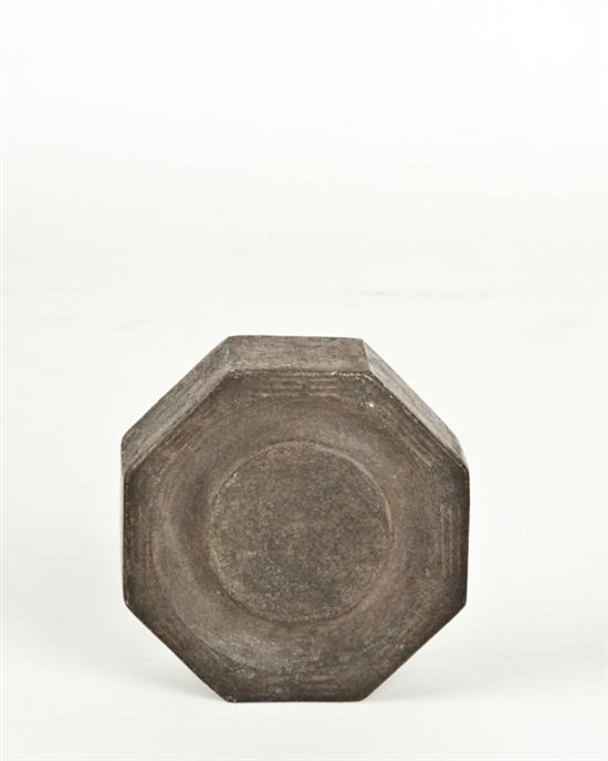 Appraisal: An Octagonal Chinese Inkstone with character mark to base high