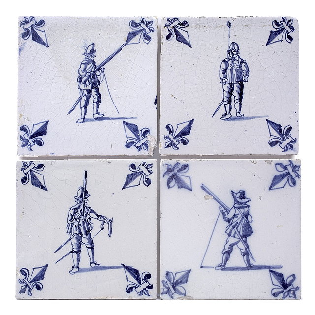 Appraisal: A set of six th Century Delft blue and white