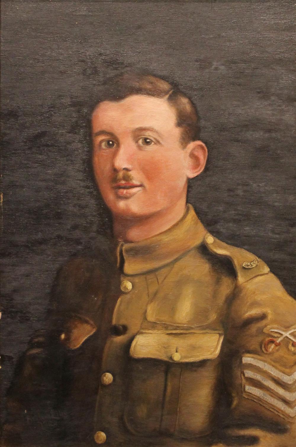 Appraisal: ARTHUR ELLIS BRITISH - BRITISH SOLDIER Oil on board x