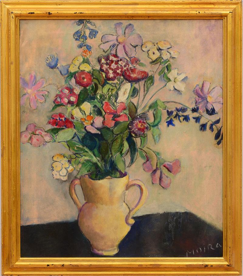 Appraisal: ATTRIBUTED TO GERALD EDWARD MOIRA - BOUQUET IN A VASE