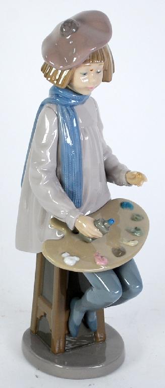 Appraisal: NAO LLADRO PORCELAIN FIGURE OF A YOUNG ARTIST painted in