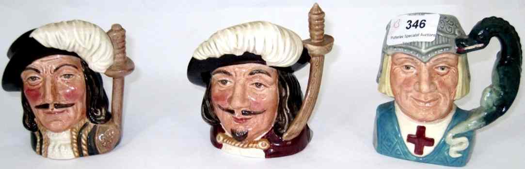 Appraisal: Royal Doulton Small Character Jugs Saint George D Athos D