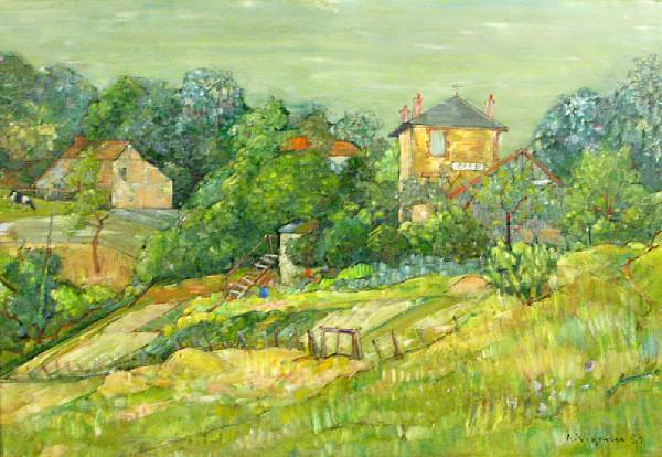 Appraisal: Andr Vignoles French b Hillside View signed and dated 'A