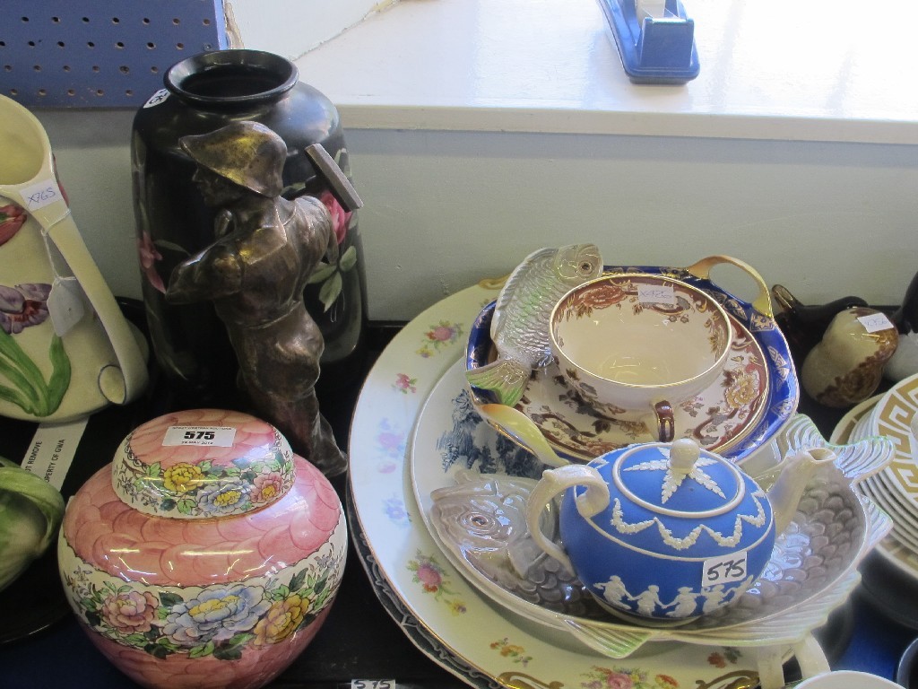 Appraisal: Mixed lot including Copeland teapot Maling ginger jar dishes etc