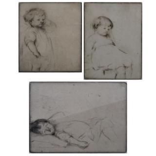 Appraisal: Collection of Three Margery Ryerson American - Etchings depicting Young