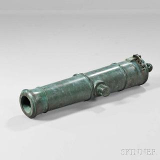 Appraisal: English-made Cannon Tube c bronze four-stage barrel marked on the