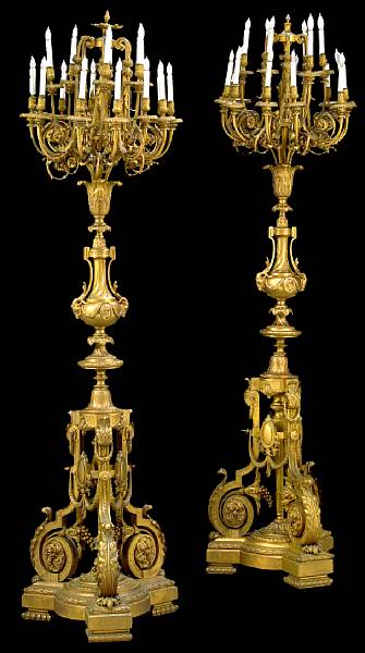 Appraisal: A good and imposing pair of R gence style gilt