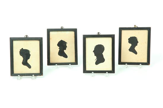 Appraisal: FOUR SILHOUETTES American nd quarter- th century Hollow cut portraits