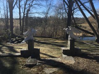 Appraisal: Matched Pair of th Century Marble Angels A nice large