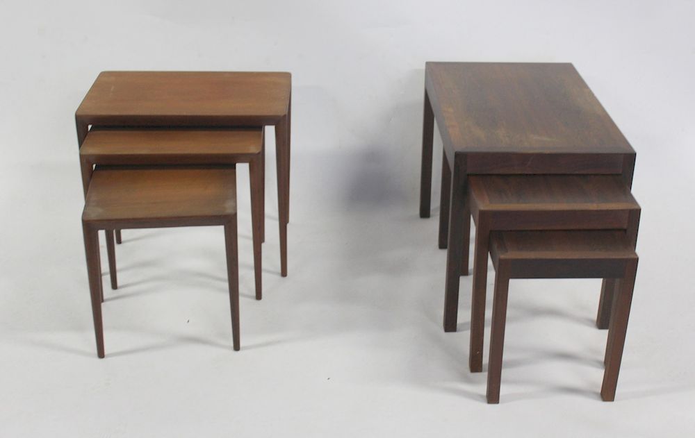 Appraisal: MIDCENTURY Lot Of Nesting Tables to Include A rosewood set