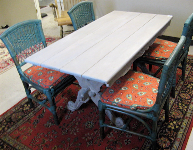 Appraisal: PINE SUNROOM DINING TABLE Reed Bros Furniture Co recent The