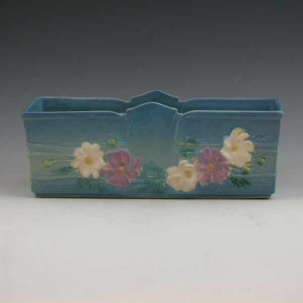 Appraisal: Roseville blue Cosmos window box Marked Roseville - Mint ''