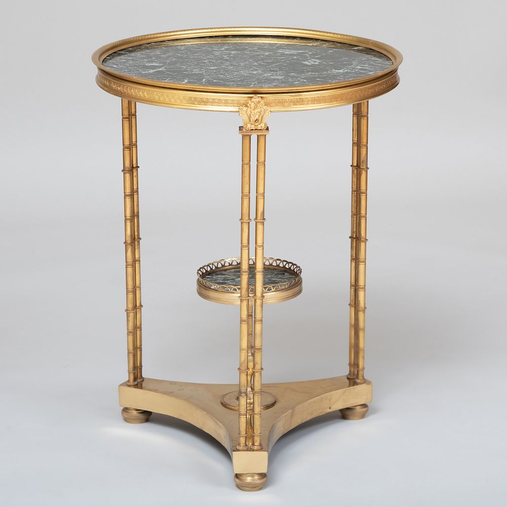 Appraisal: Louis XVI Style Gilt-Bronze Gu ridon After a Model by