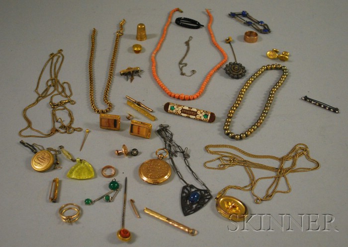 Appraisal: Group of Antique Gilt and Silver Jewelry including several sterling