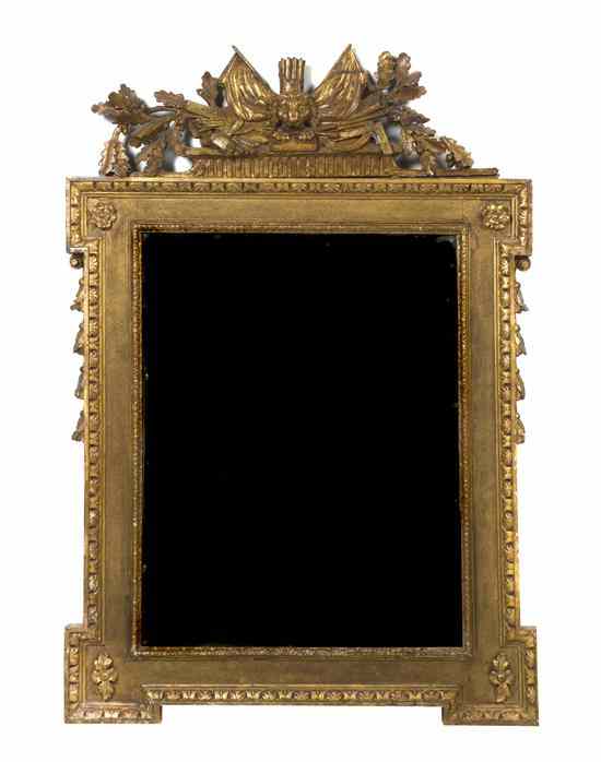 Appraisal: A Louis XV Style Giltwood Mirror the crest having a