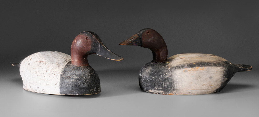 Appraisal: Two Wisconsin Canvasback Duck Decoys one attributed to Joe Gigl