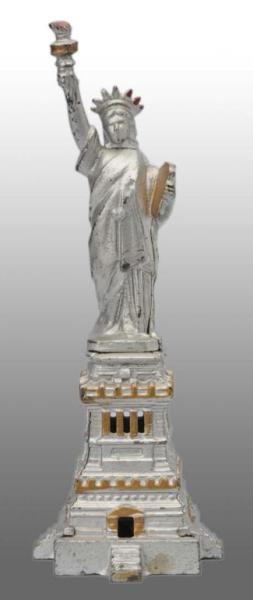 Appraisal: Cast Iron Statue of Liberty Still Bank Description Original silver