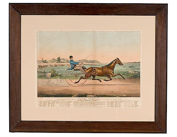 Appraisal: LARGE FOLIO CURRIER IVES LITHOGRAPH THE CELEBRATED MARE FLORA TEMPLE