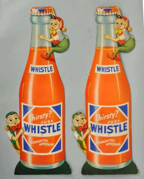 Appraisal: Lot of Cardboard Whistle Bottle Cutout Sign Description The better