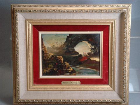 Appraisal: Antonio Mantagna o canvas board Landscapes x pieces Estimate -