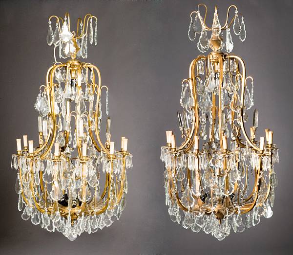 Appraisal: A pair of Louis XV style gilt bronze and cut