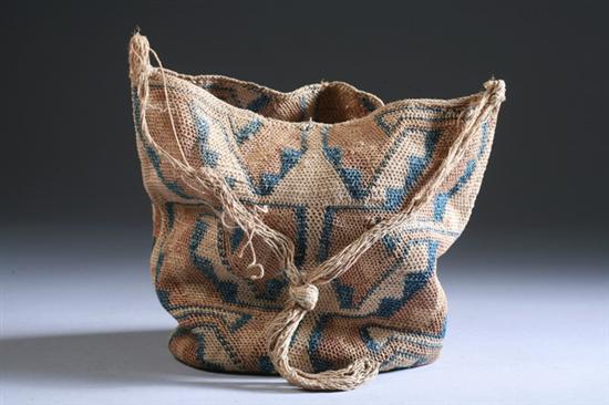 Appraisal: CHANCAY WOVEN TEXTILE COCA BAG circa - A D Peru