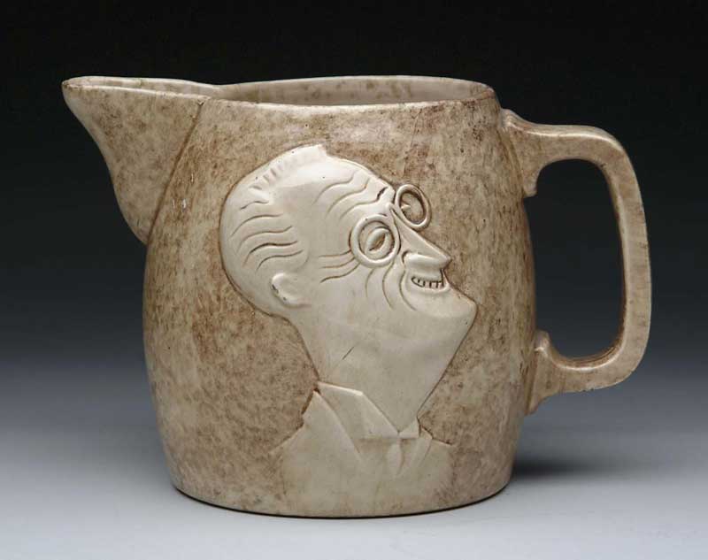 Appraisal: UNUSUAL STANGL POTTERY PITCHER WITH FRANKLIN D ROOSEVELT PORTRAIT Light