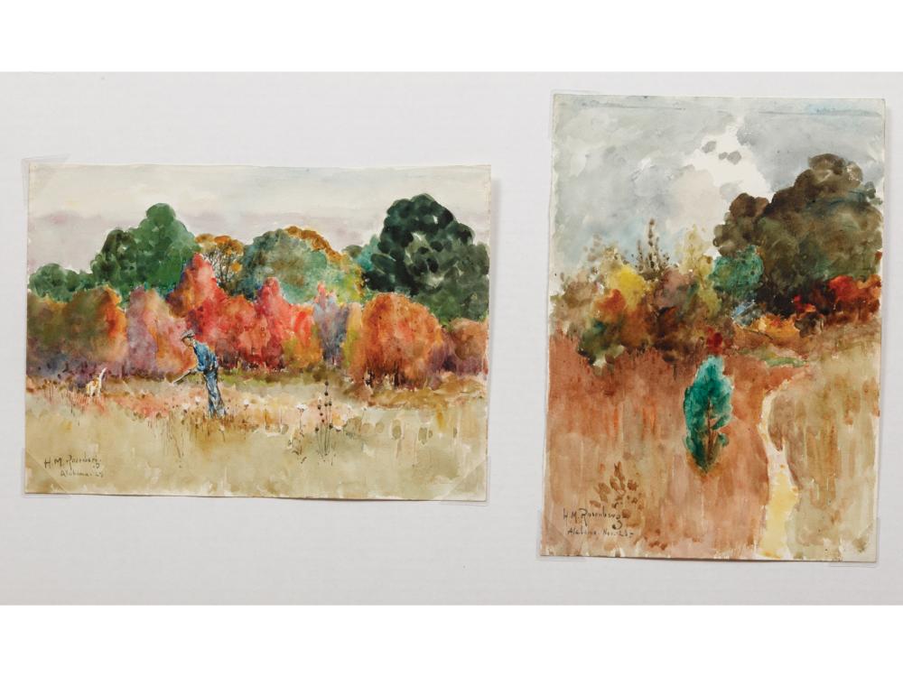 Appraisal: Henry Mortikar Rosenberg American - Alabama watercolors on paper both