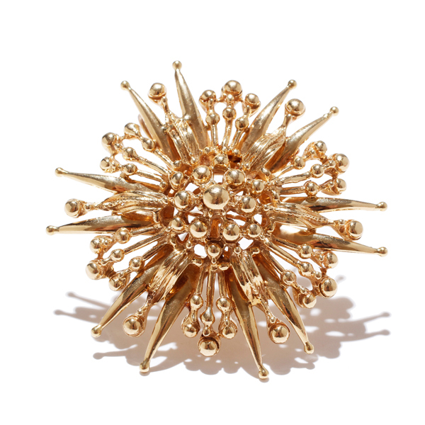 Appraisal: Gold K vintage estate starburst brooch pendant Marked 'ZVI K'