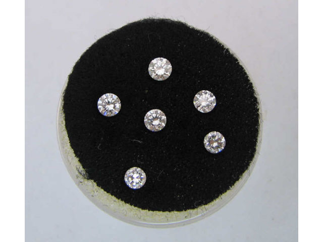 Appraisal: Six round brilliant cut loose diamonds - cts each cts