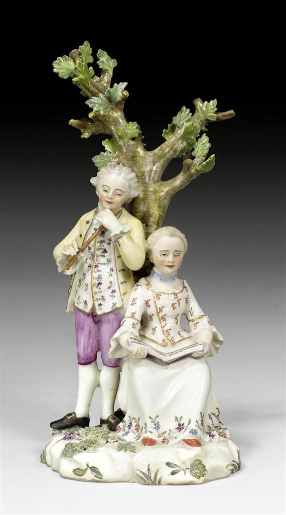 Appraisal: COUPLE PLAYING MUSIC BY A TREE AS AN ALLEGORY OF